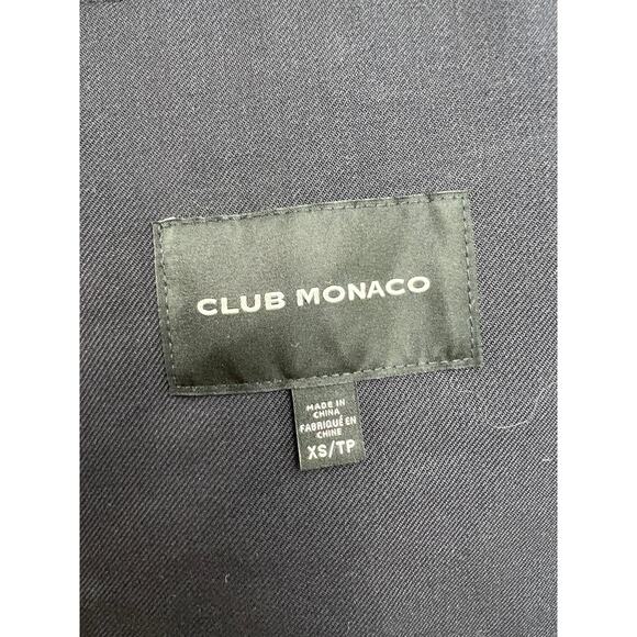 Club Monaco Navy Blue Long Sleeve Wool-Blend Button-Up Quilted Jacket Unisex XS - Picture 4 of 8